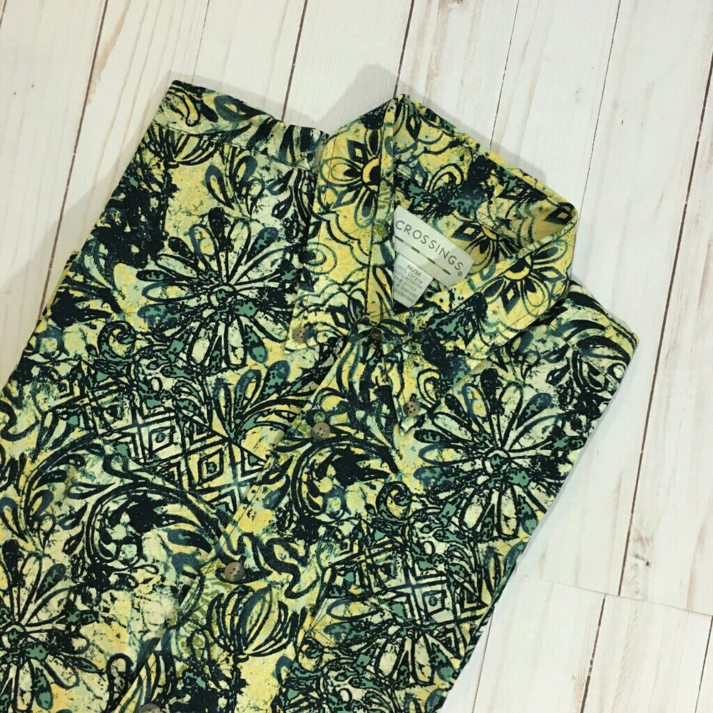 Edgy graphic short sleeve button up